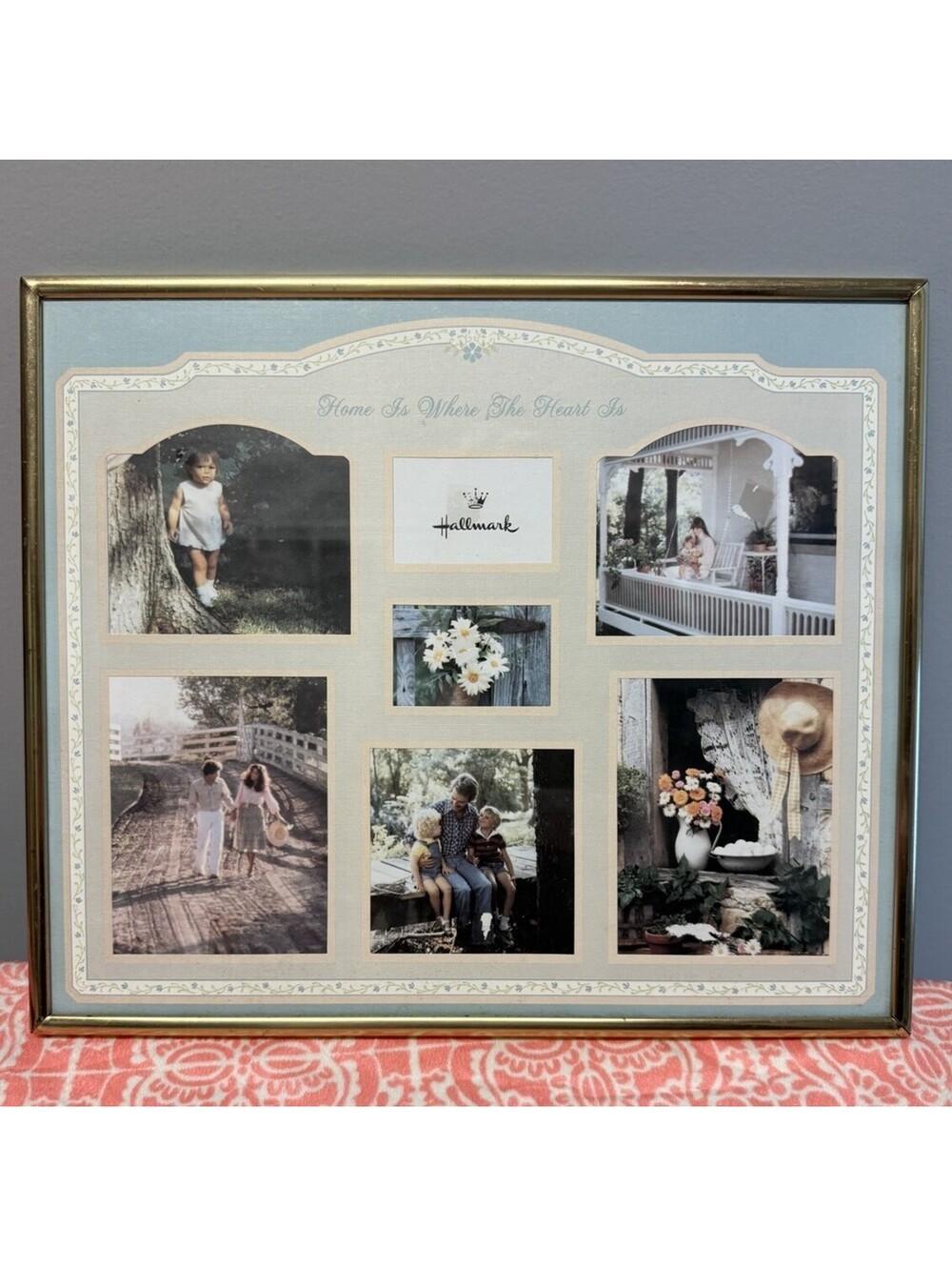 Vintage Hallmark Picture Frame Collage For 6 Pictures With Original Paper Insert